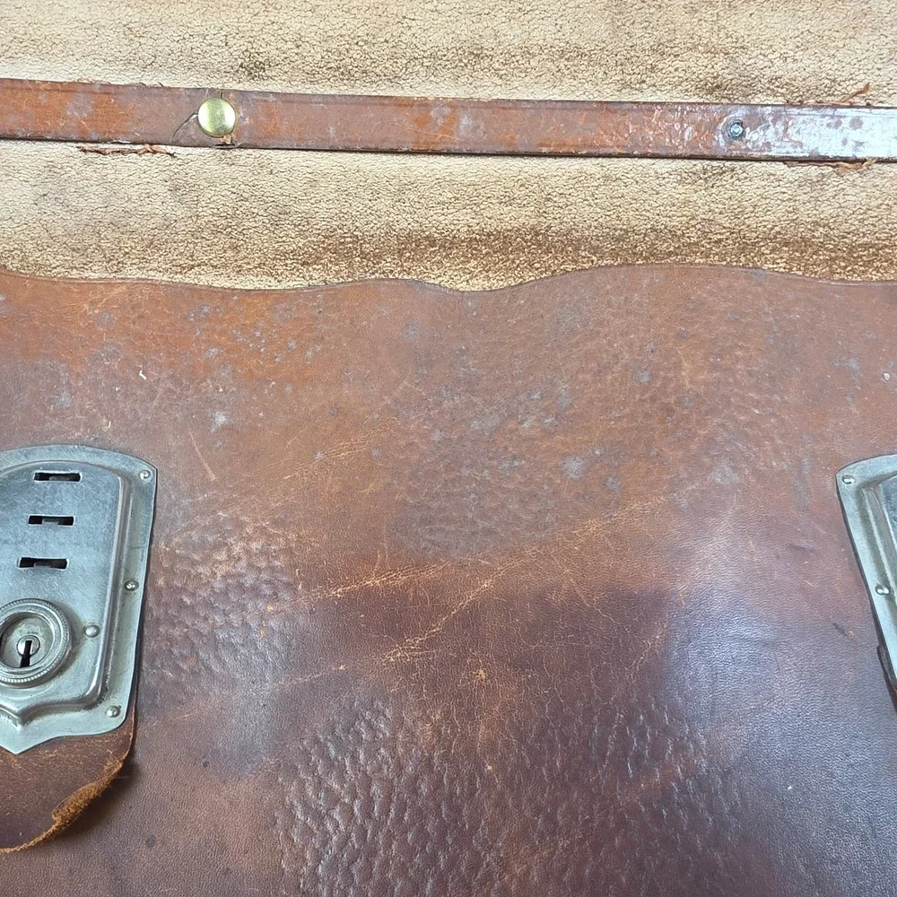 Vintage Leather Briefcase Mens Large Brown Good Patina Satchel Bag
